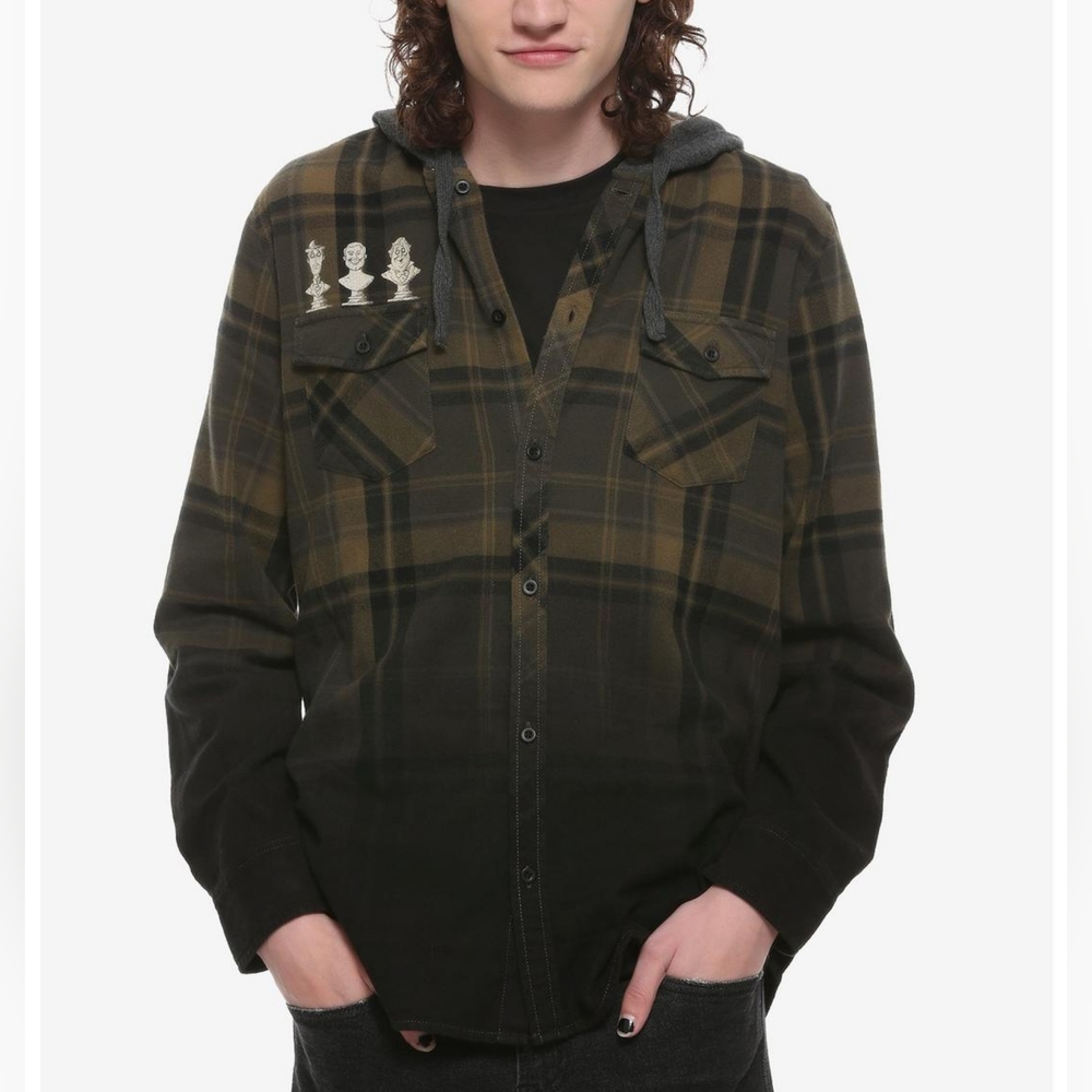 Disney's Haunted Mansion Hooded Flannel Button-up Shirt
